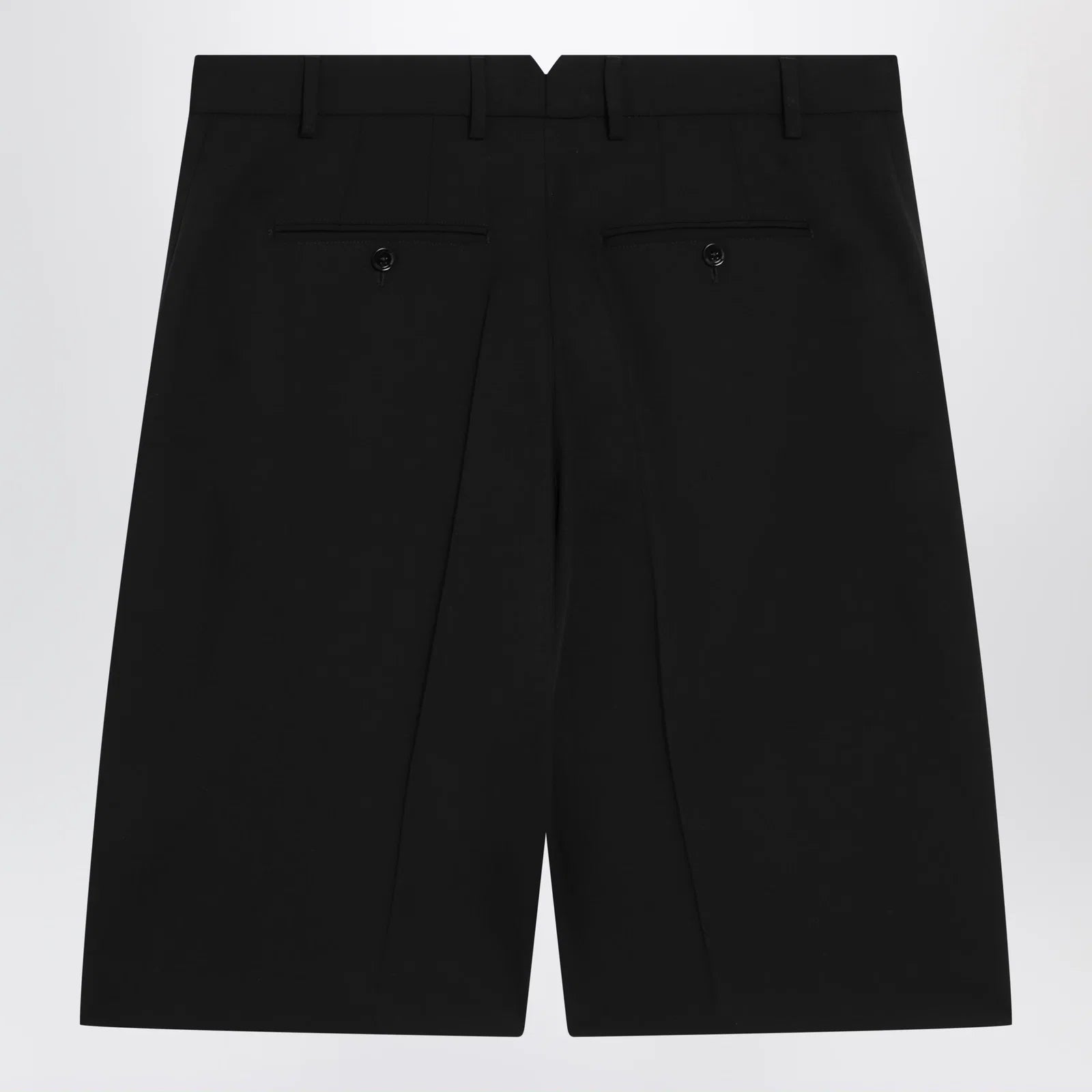 Ami Paris Black pleated bermuda shorts in cotton