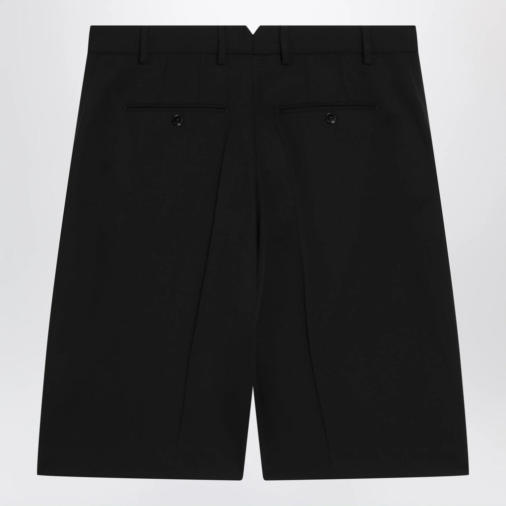 Ami Paris Black pleated bermuda shorts in cotton