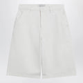 Ami Paris Wide-fit cotton twill bermuda shorts in white