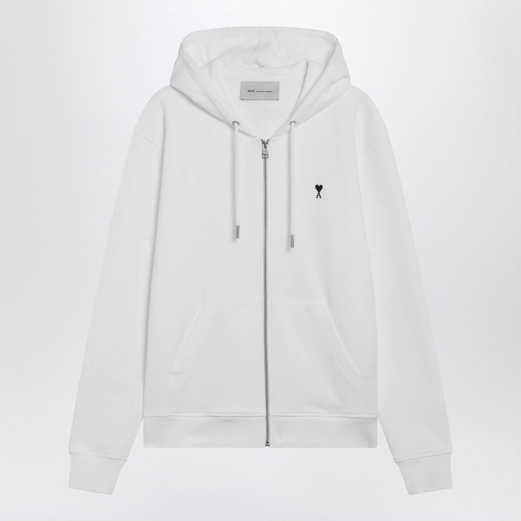 Ami Paris Ami De Coeur zip-up sweatshirt white