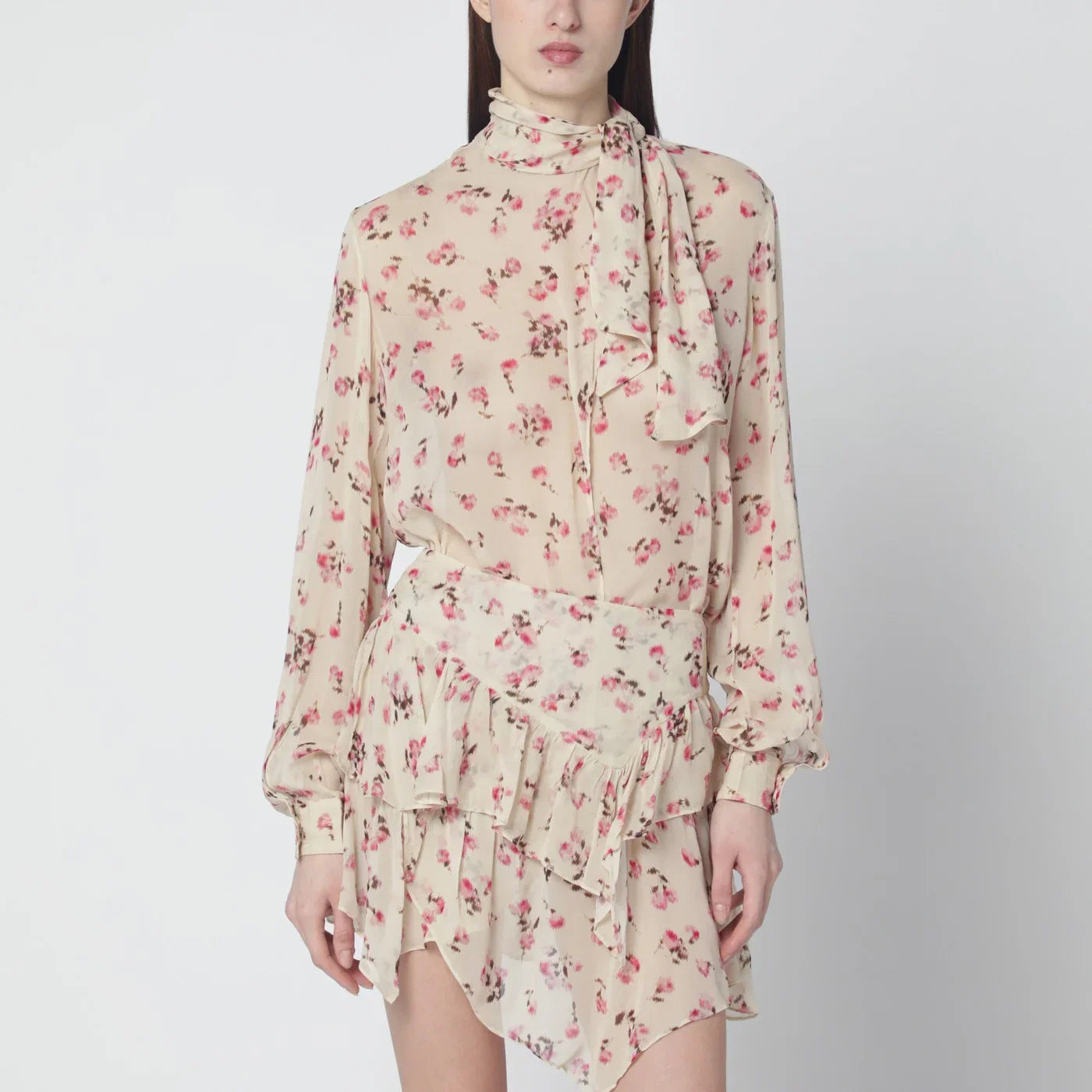 ISABEL MARANT Étoile Beige blouse with floral print