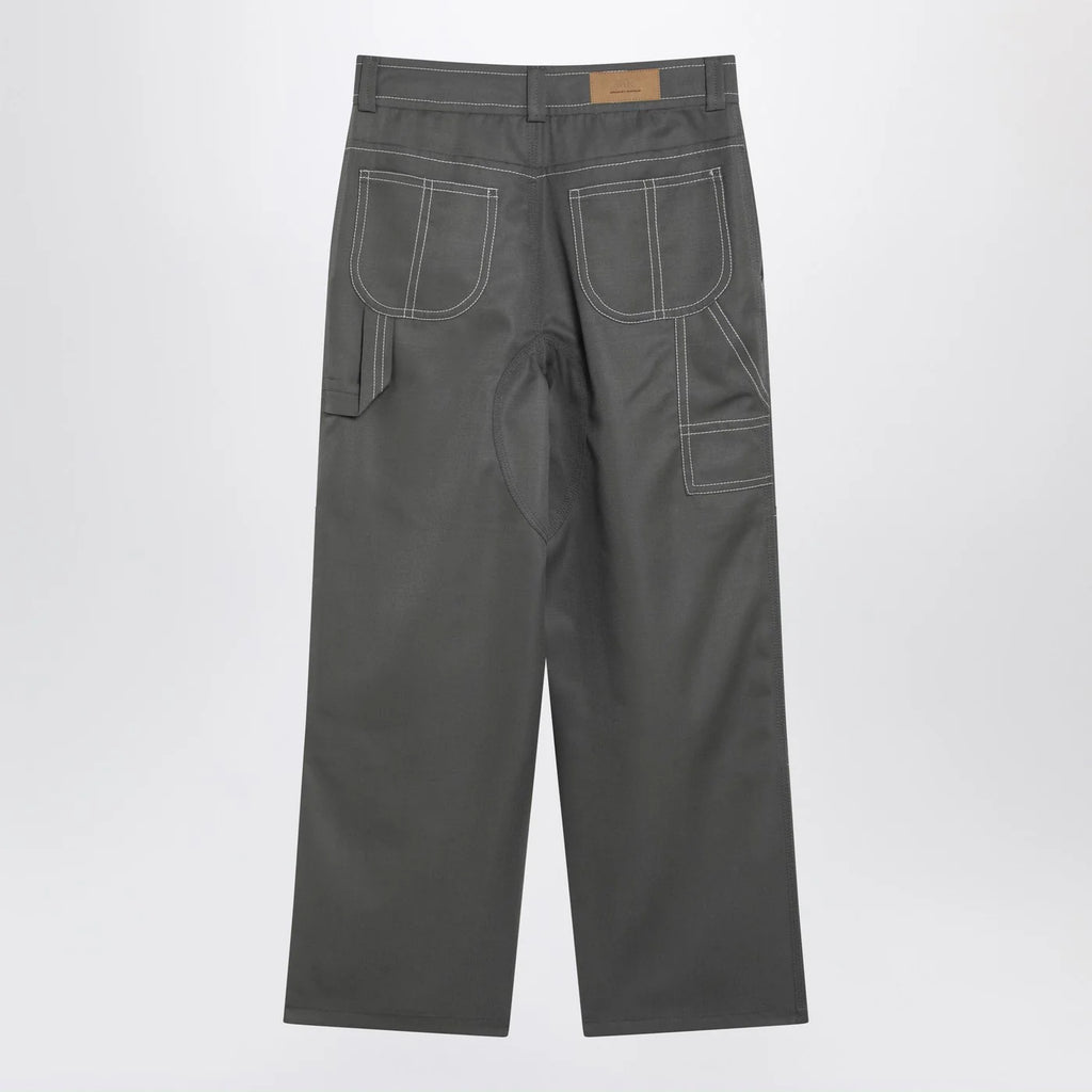 Ami Paris Grey wool canvas workwear trousers