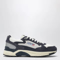AUTRY Hyperway sneakers in blue and silver mesh and suede