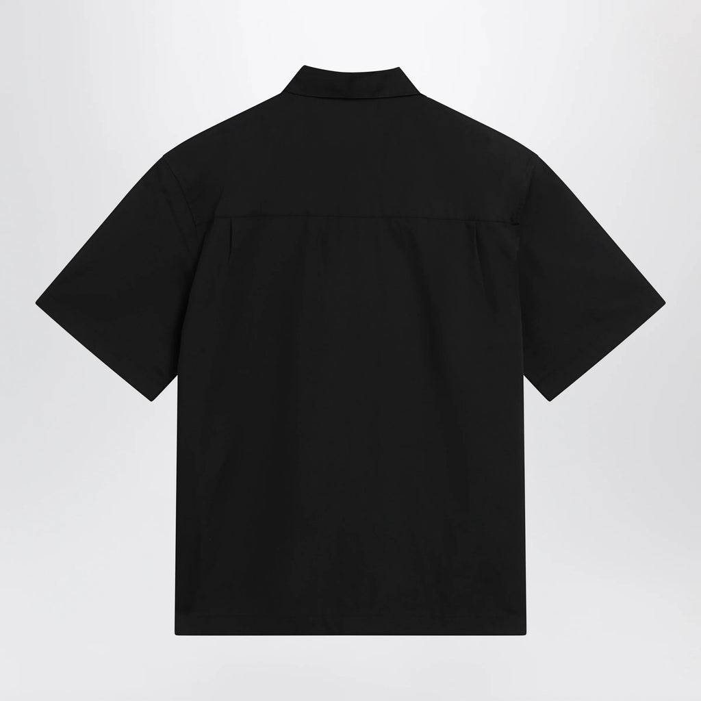 Carhartt WIP S/S Postal Zip Shirt in poly-cotton, black