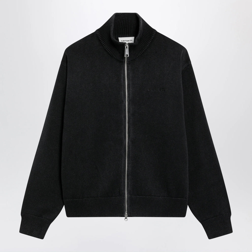 Carhartt WIP Black cotton knit zip cardigan sweatshirt