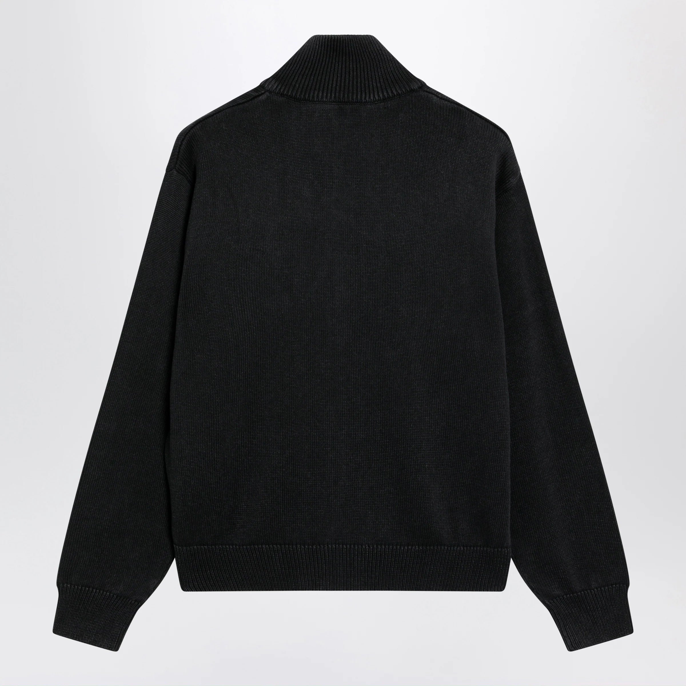 Carhartt WIP Black cotton knit zip cardigan sweatshirt