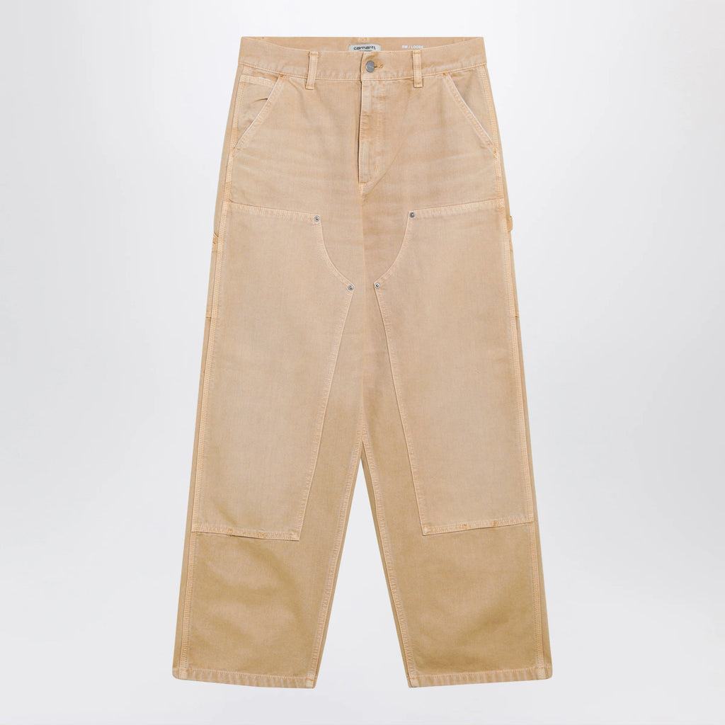 Carhartt WIP Women’s Brandon Double Knee wide-leg canvas pants in dusty brown