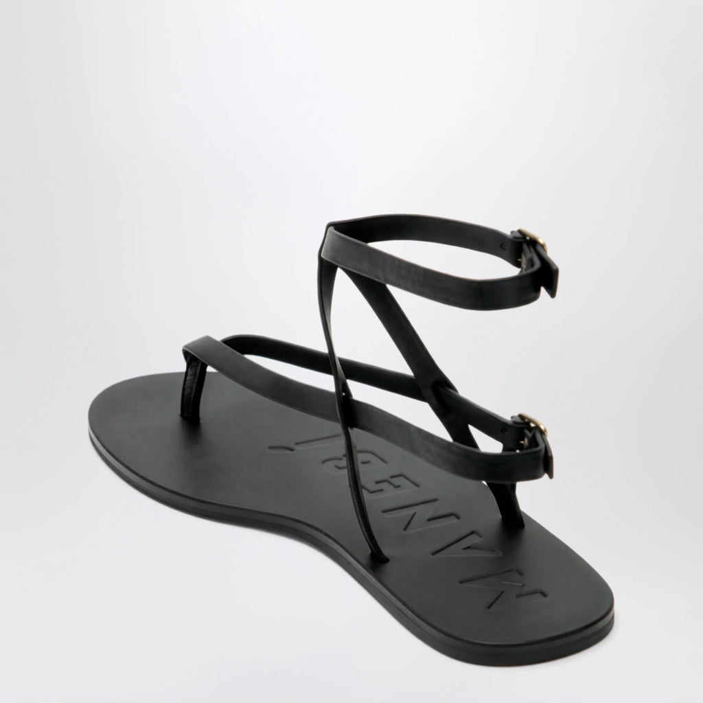 Manebí Black smooth leather crossover sandals