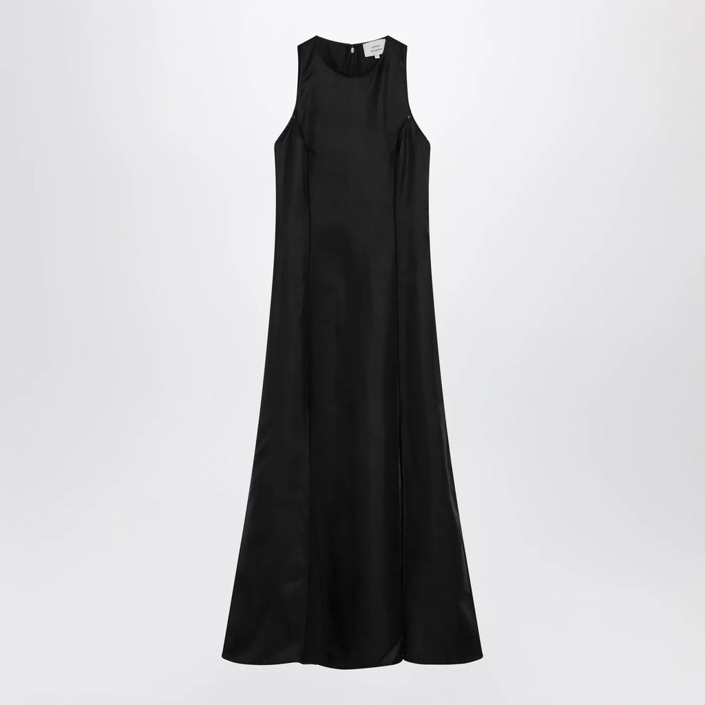 LouLou De Saison Iraka dress in black silk twill