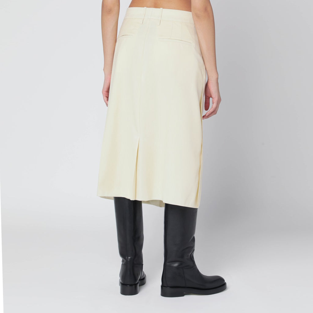 Jil Sander Vanilla-coloured wool skirt