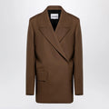 Jil Sander Brown wool double-breasted jacket