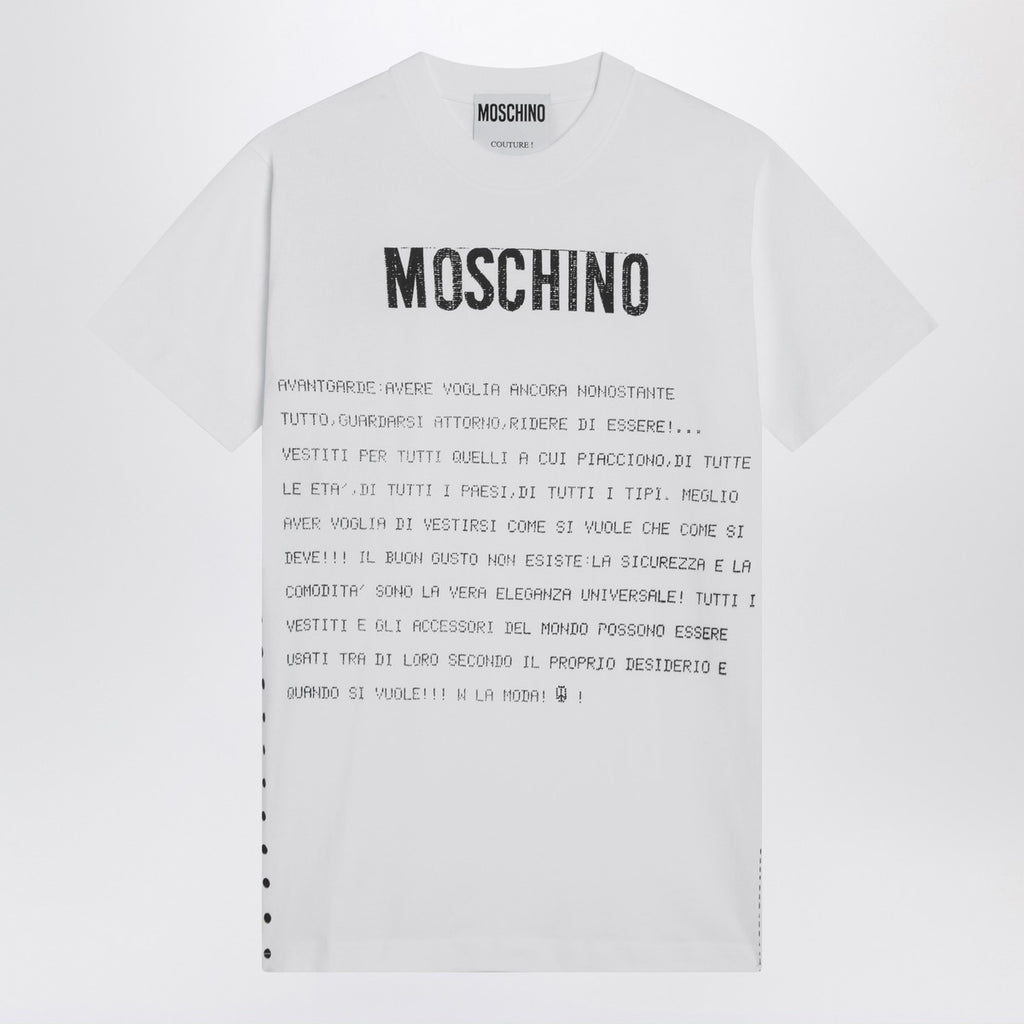 Moschino White cotton T-shirt with logo
