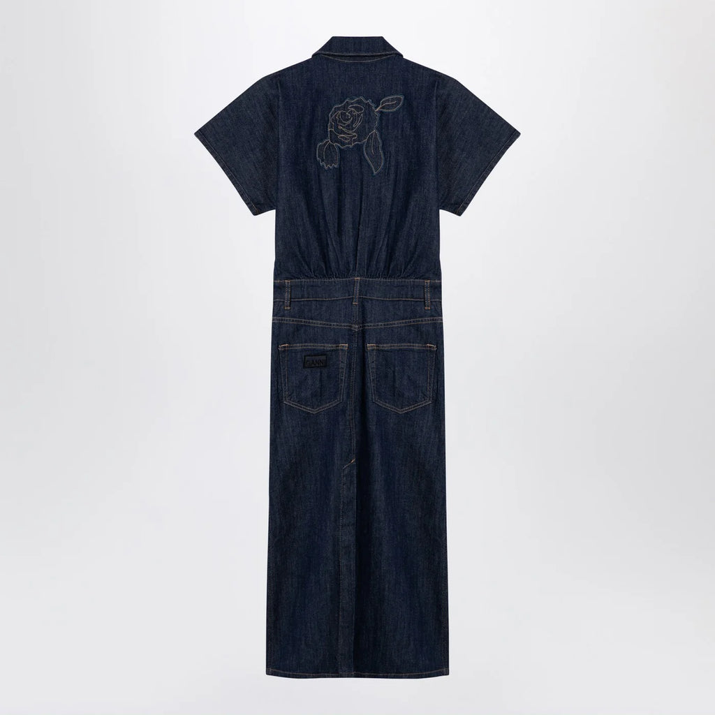 GANNI Blue midi dress in organic denim