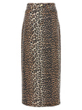 Ganni Animal Print Long Skirt