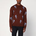 Jil Sander Brick-coloured alpaca sweater with embroidery