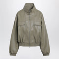 The Frankie Shop Nolita faux leather bomber jacket in sage