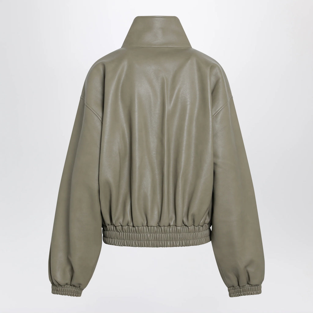 The Frankie Shop Nolita faux leather bomber jacket in sage