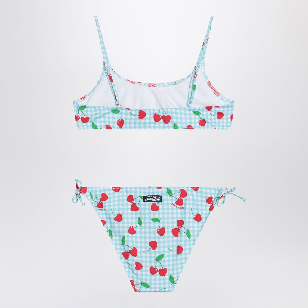 MC2 Saint Barth Bralette bikini with Vichy and cherries pattern