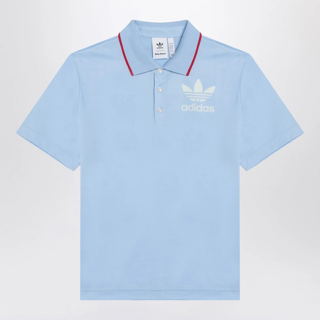 adidas by Wales Bonner Light blue polo shirt with logo