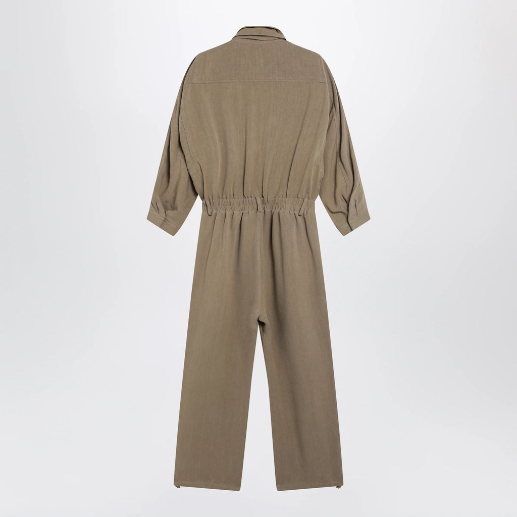 The Frankie Shop Camel Marvin jumpsuit in linen blend