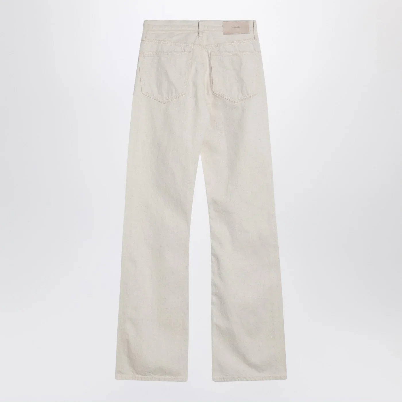 Calvin Klein Relaxed Flared beige jeans in linen blend