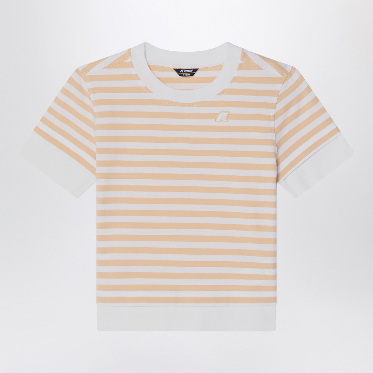 K-Way Emel T-shirt white/beige striped