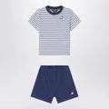 K-Way Two-piece blue striped cotton outfit