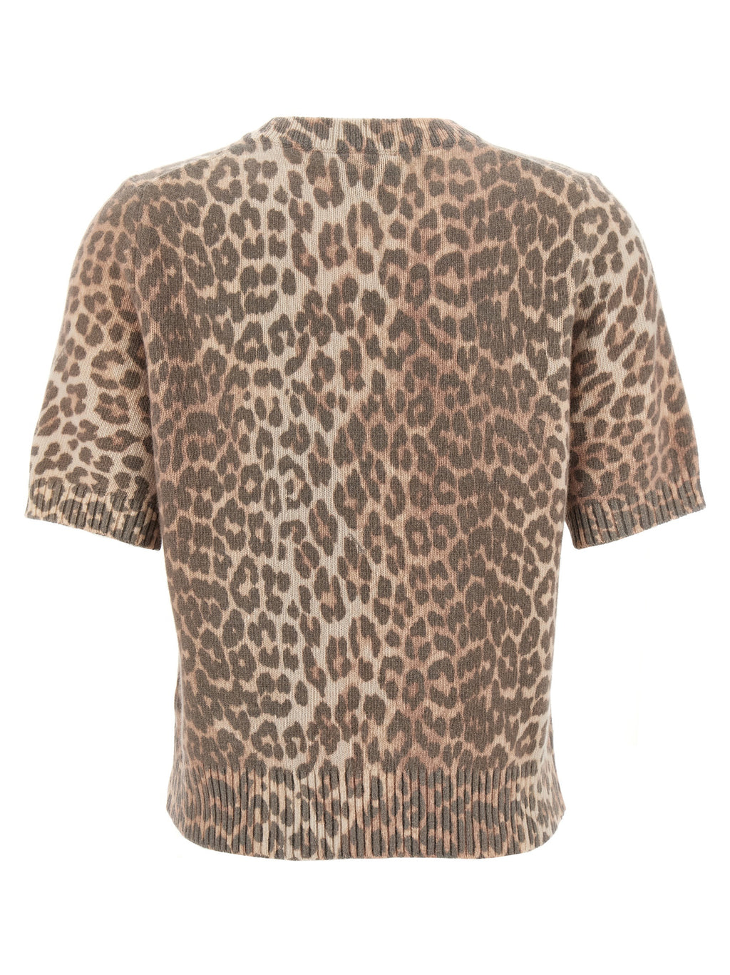 Ganni Leopard Wool Mix T-shirt