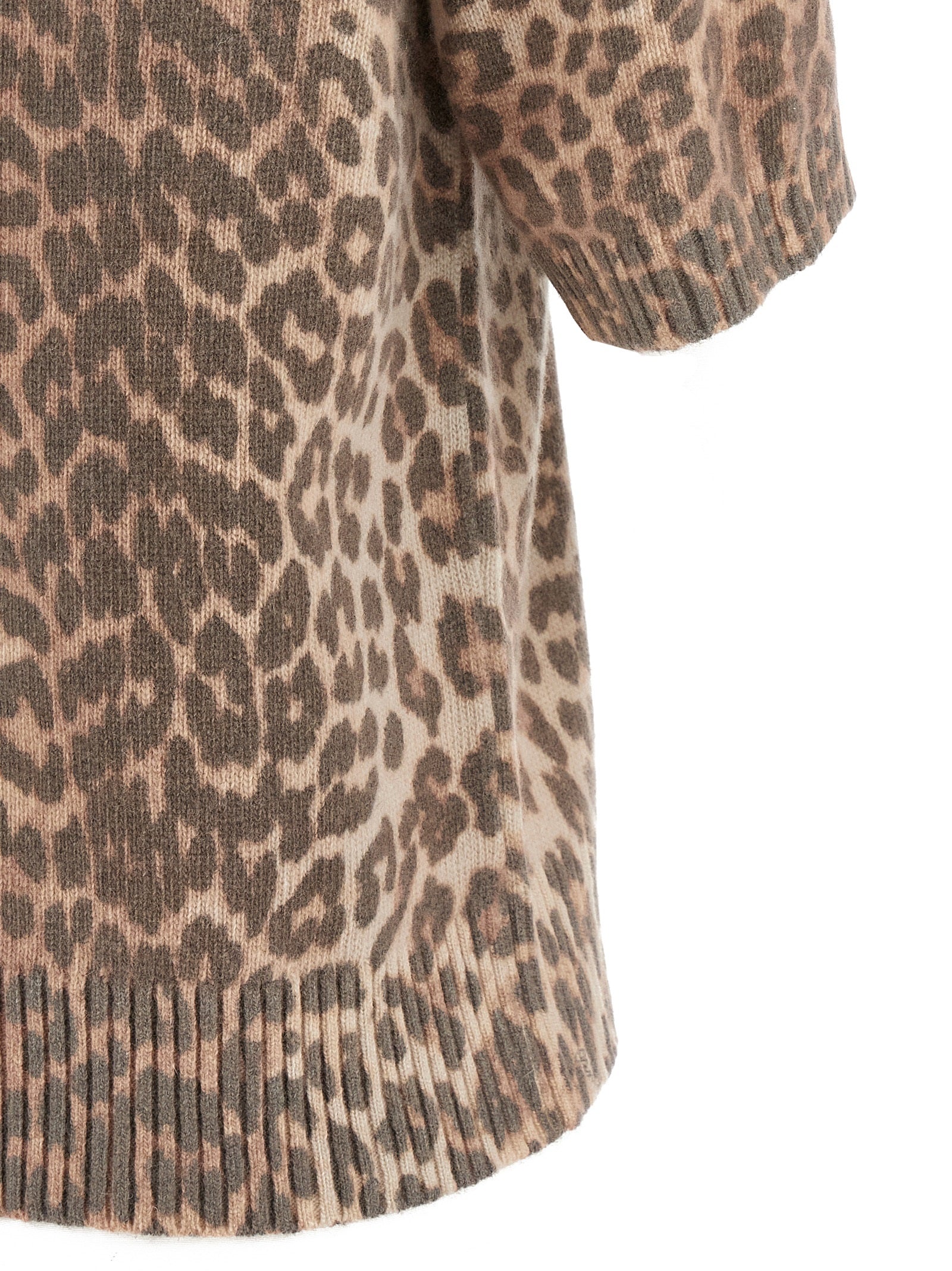Ganni Leopard Wool Mix T-shirt