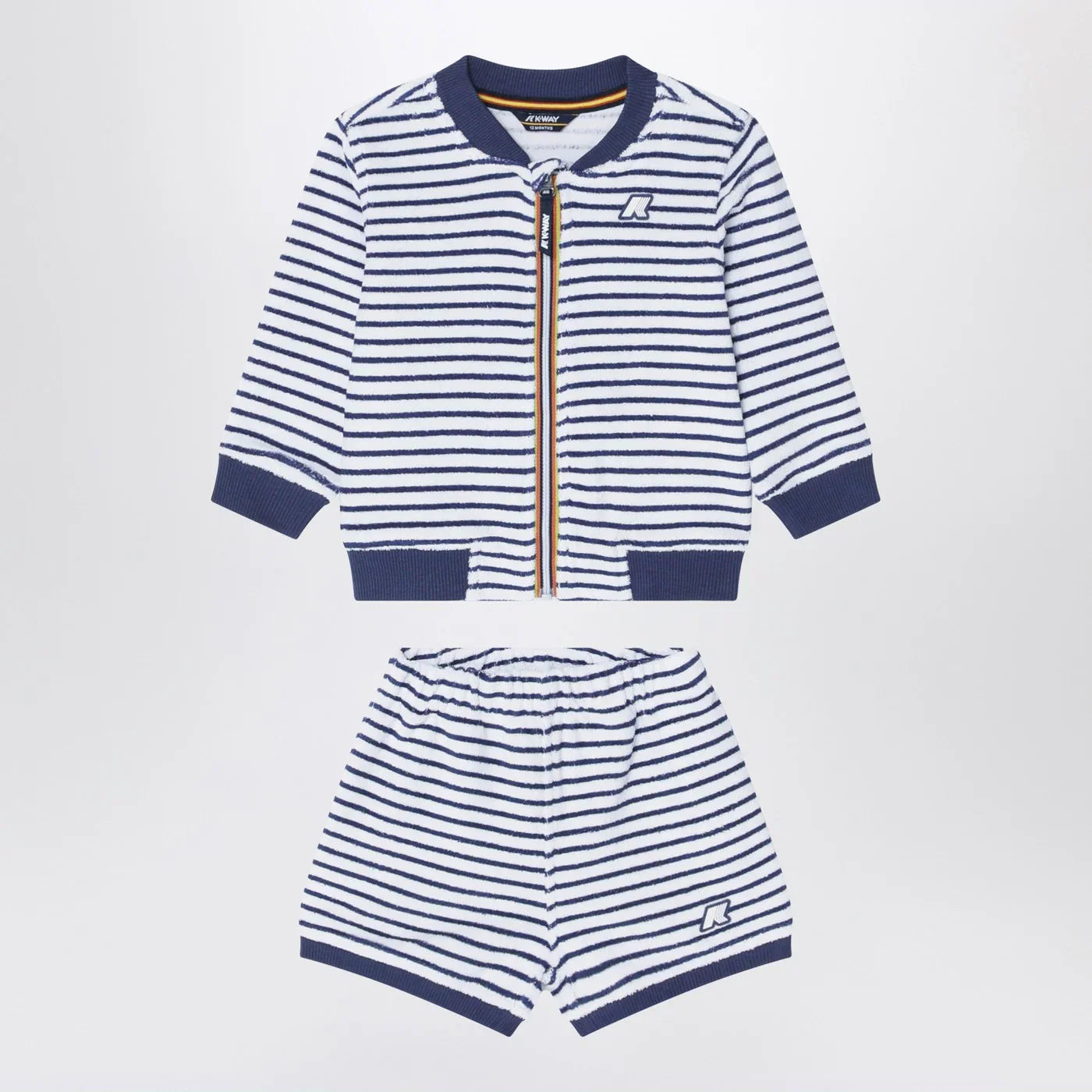 K-Way Sponge outfit white/cobalt blue striped