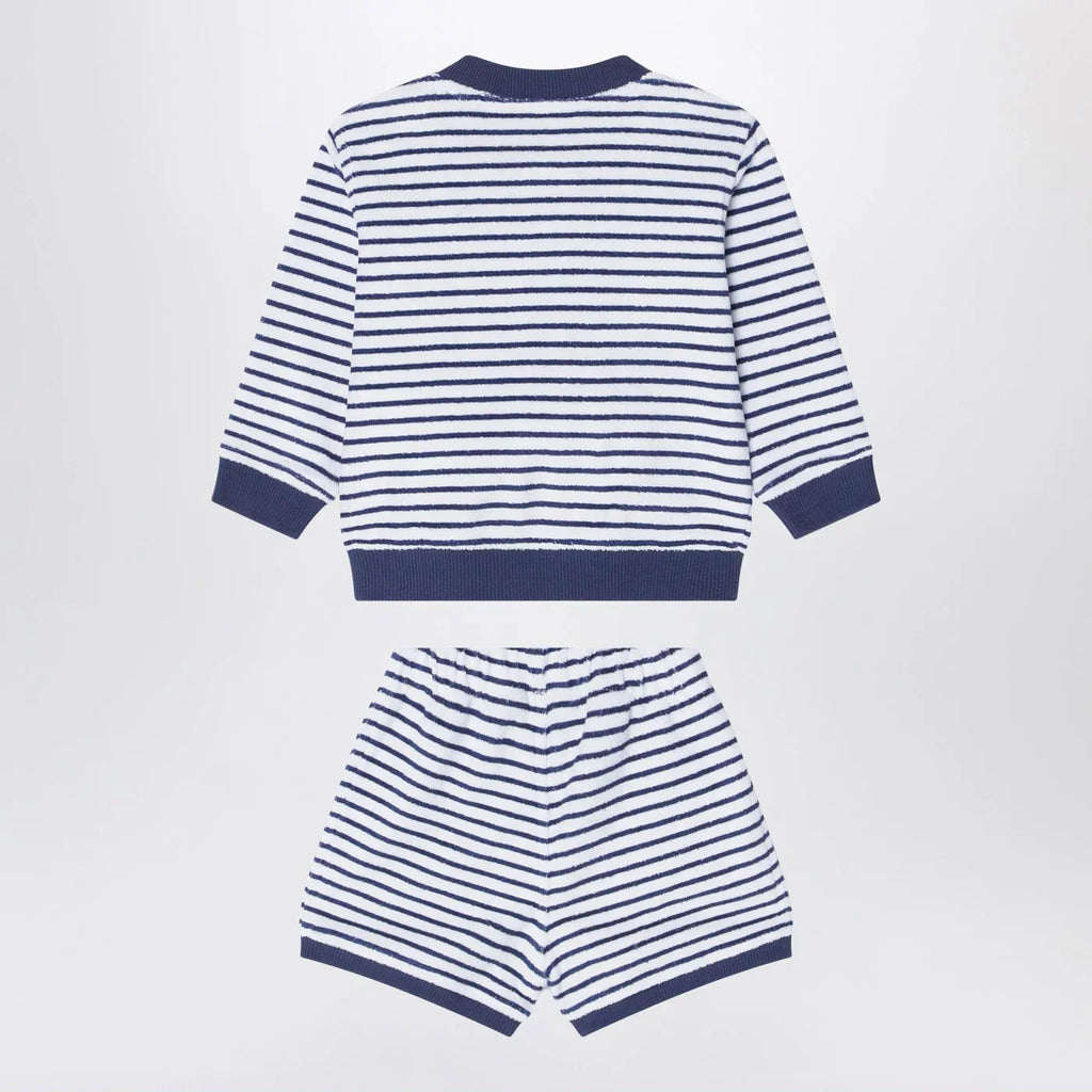 K-Way Sponge outfit white/cobalt blue striped