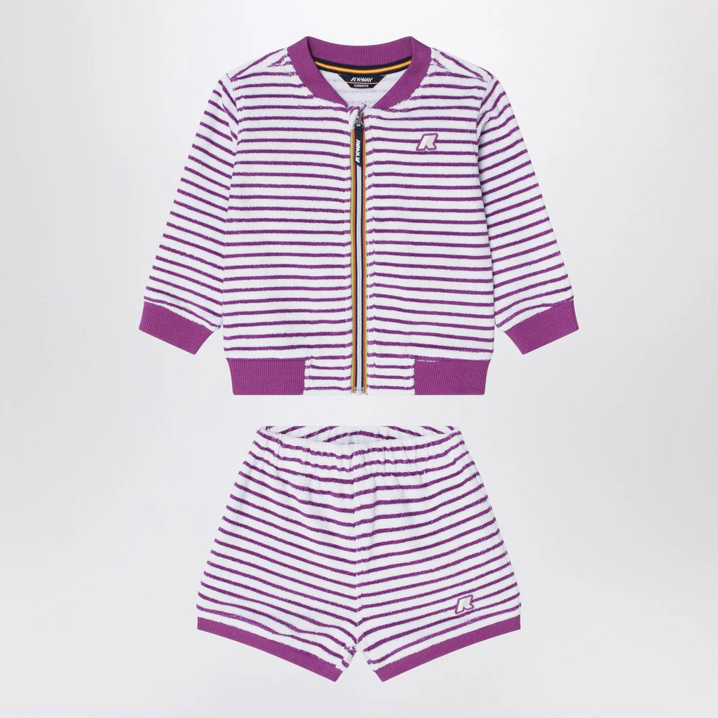 K-Way Sponge outfit white/purple striped