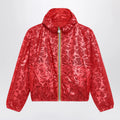 K-Way Red Laurette jacket with laminated print