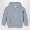 KENZO Grey cotton blend zip sweatshirt with logo