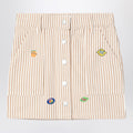 KENZO White/sand striped mini skirt