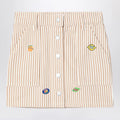 KENZO White/sand striped mini skirt