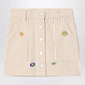 KENZO White/sand striped mini skirt