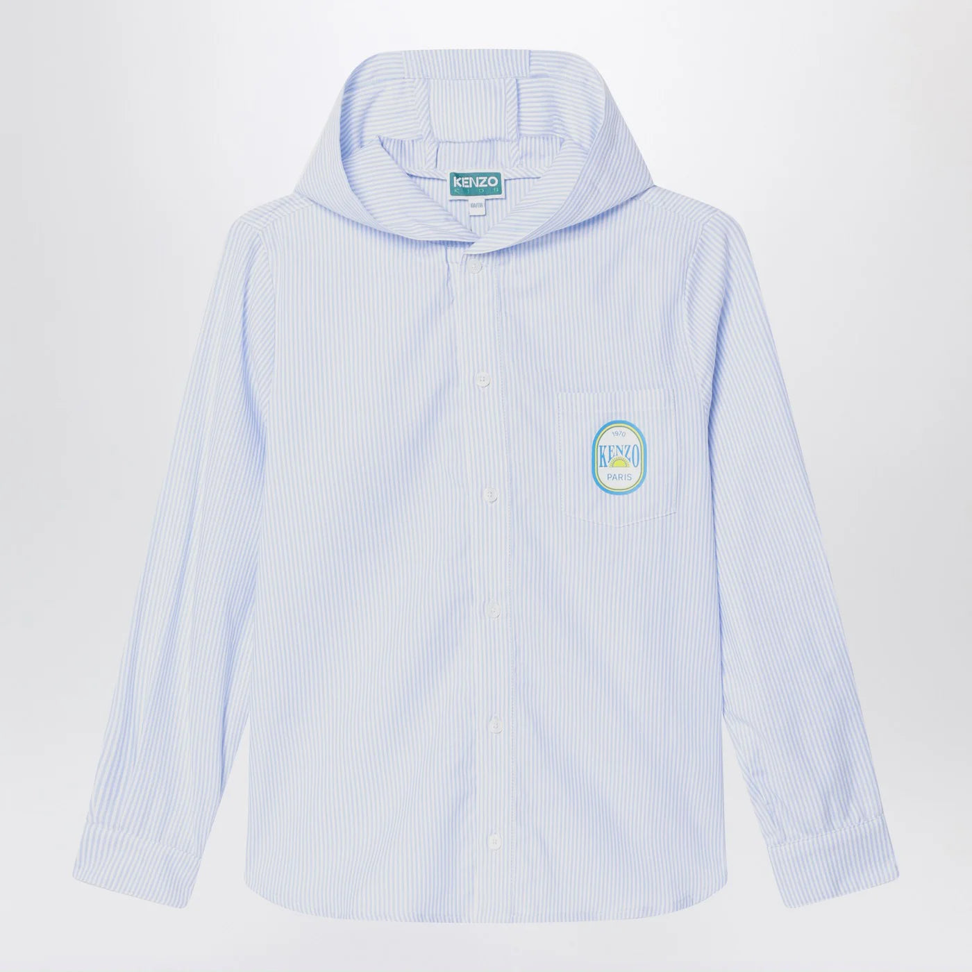 KENZO Hooded striped shirt in cotton