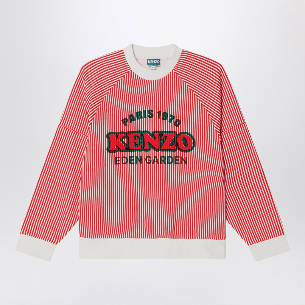KENZO Red/white striped sweatshirt in cotton