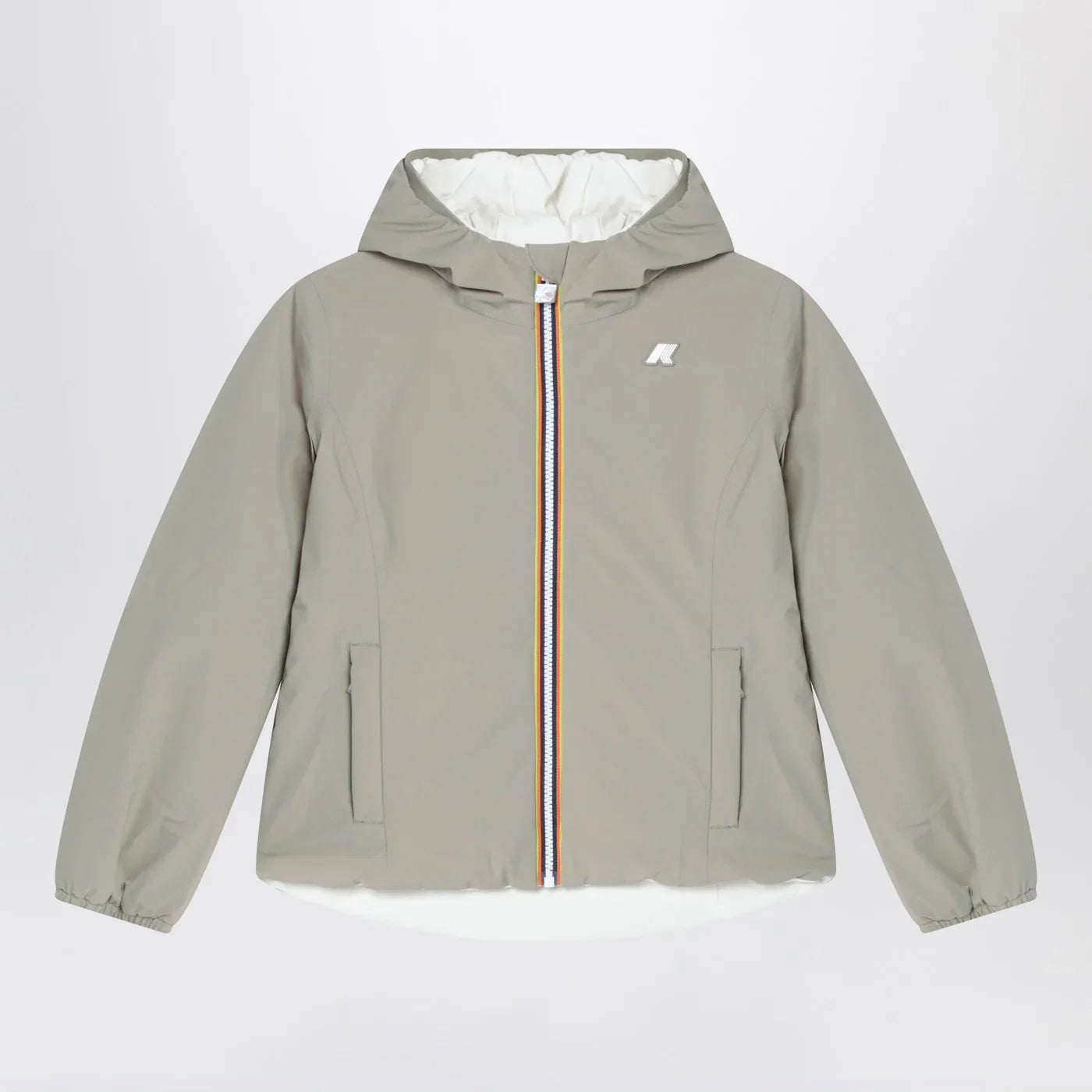 K-Way Reversible Lily Warm jacket in green/gardenia white