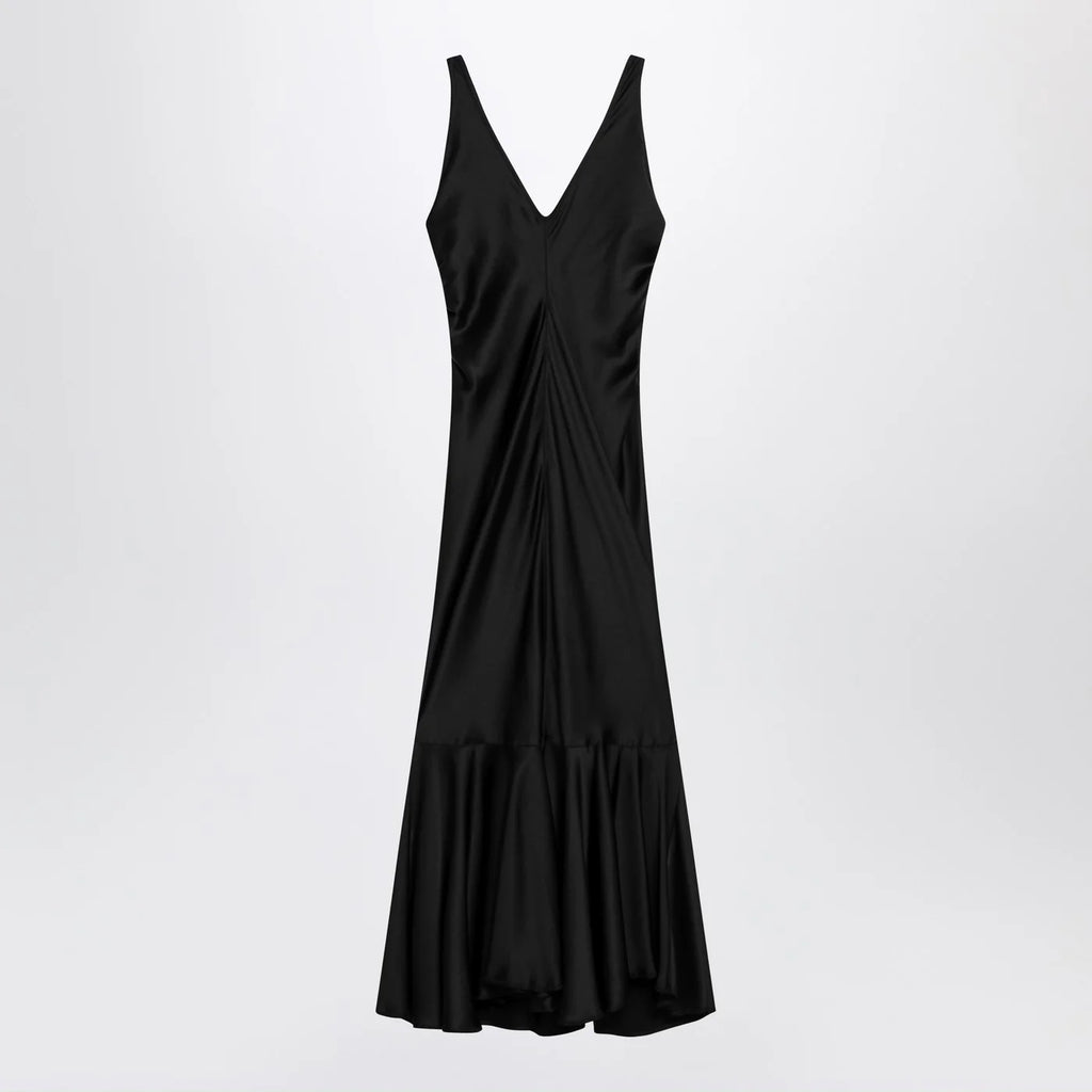 Sportmax Long black dress in satin