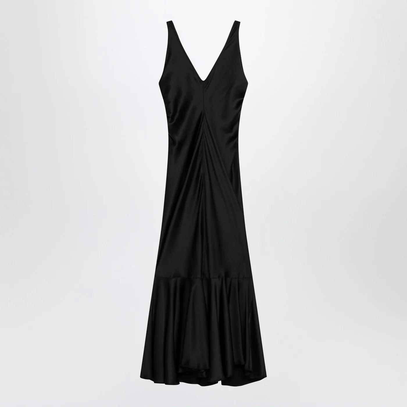 Sportmax Long black dress in satin