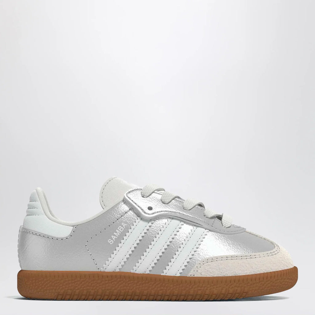 adidas Originals Samba Silver Metallic Sneakers with Elastic Laces