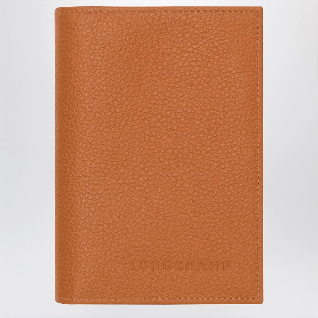 Longchamp Le Foulonné amber-coloured passport case