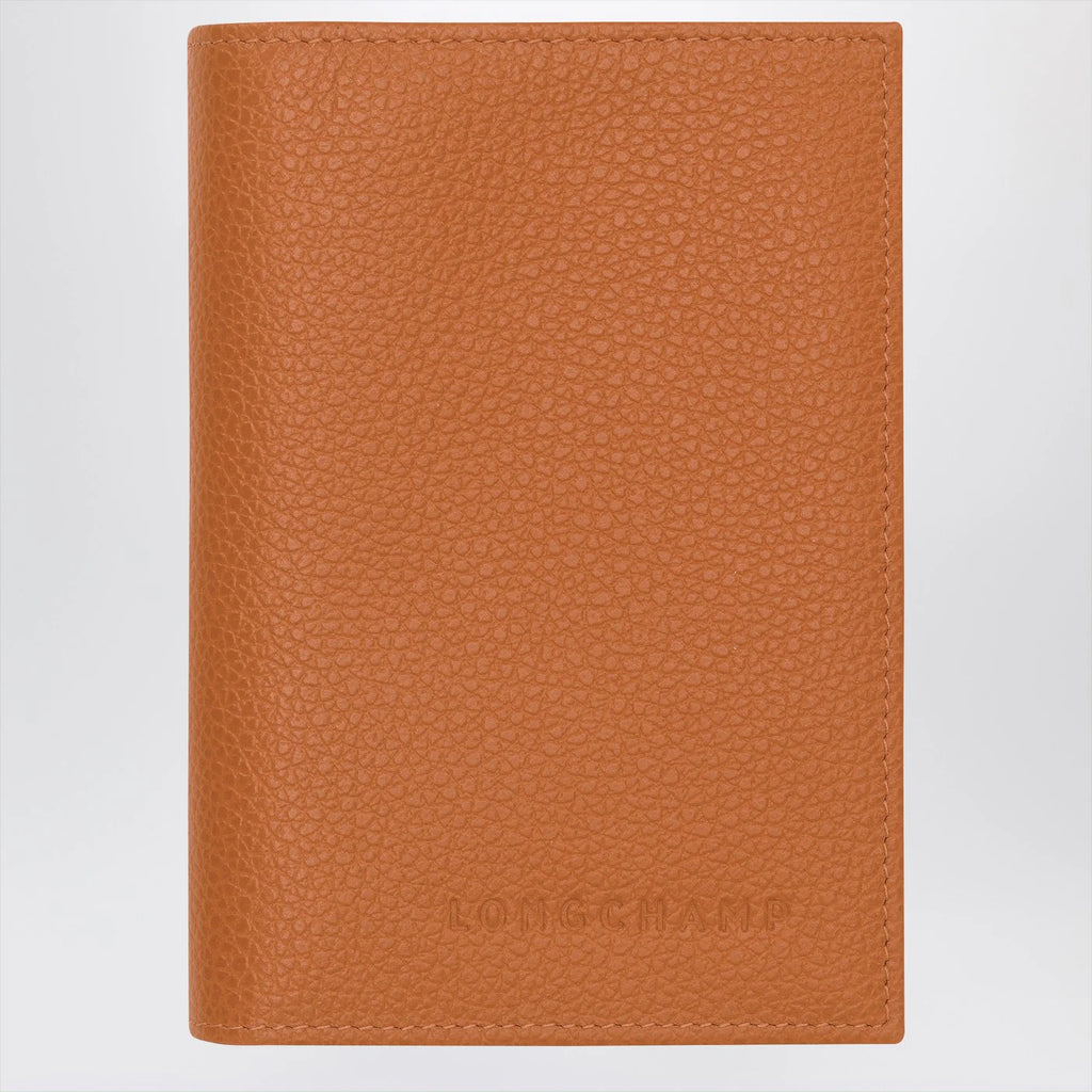 Longchamp Le Foulonné amber-coloured passport case