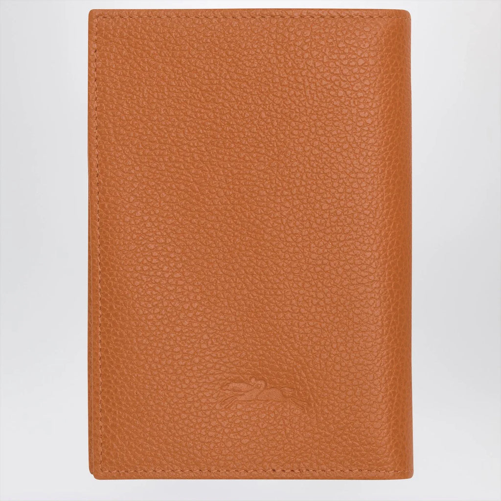 Longchamp Le Foulonné amber-coloured passport case