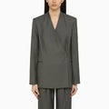 LouLou De Saison Sandyato single-breasted grey viscose blazer