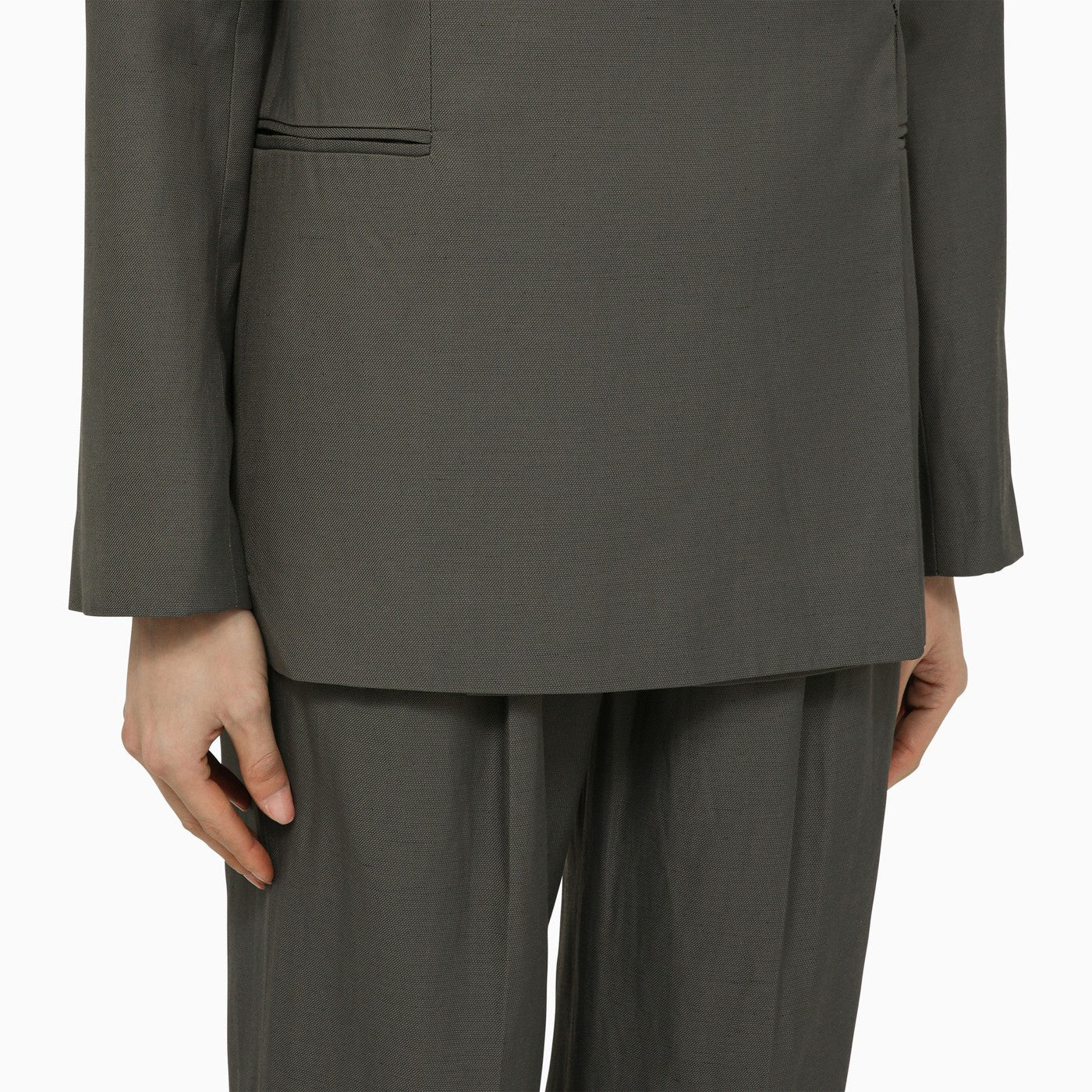 LouLou De Saison Sandyato single-breasted grey viscose blazer