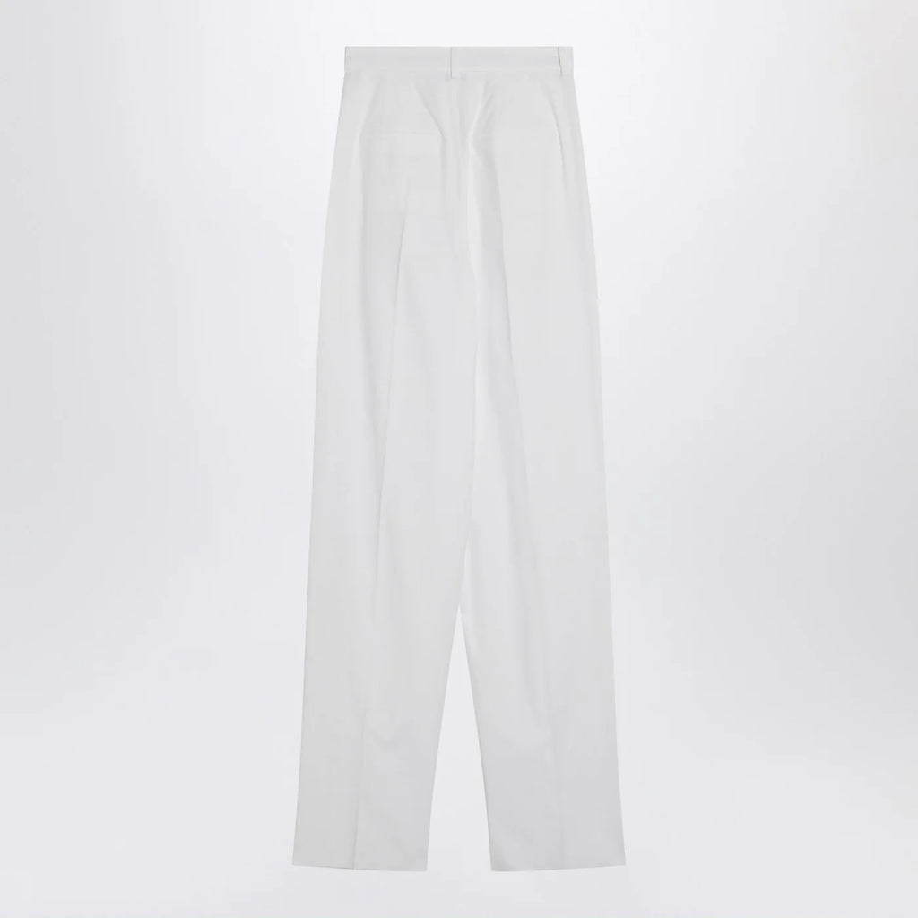 Sportmax Wide white cotton trousers