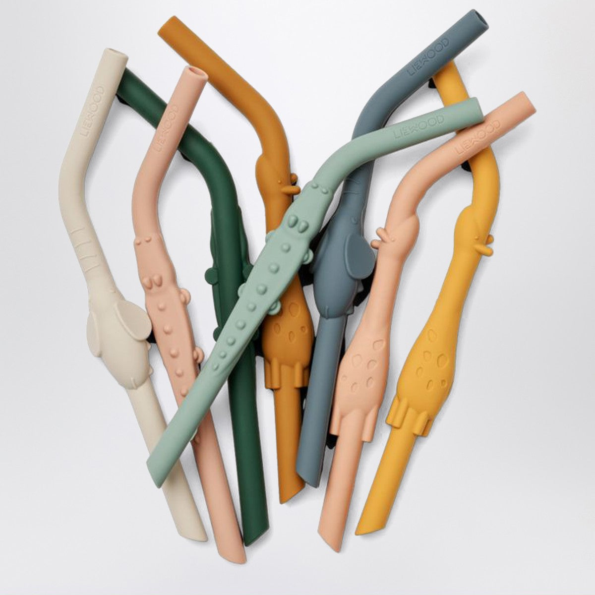 Liewood Pack of eight colorful silicone straws
